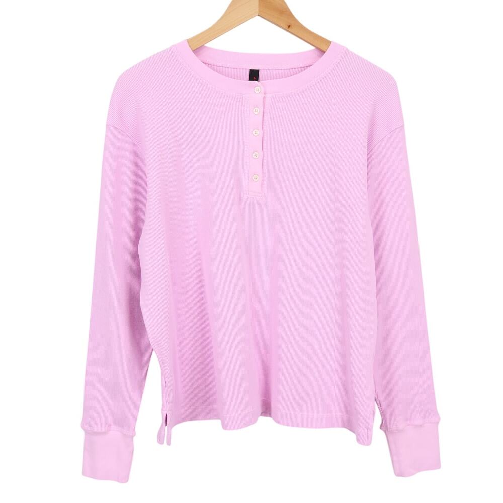 American Giant Women's Thermal Henley Pirouette Pink Size Small NWOT